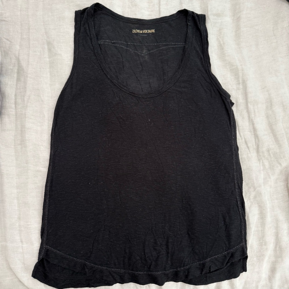 Zadig & Voltaire Black Tank Top Sleeveless Casual